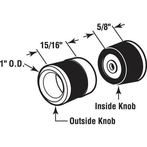 Prime-Line M 6099 Finger Pull Set, 1 in Dia Knob, Chrome-Plated