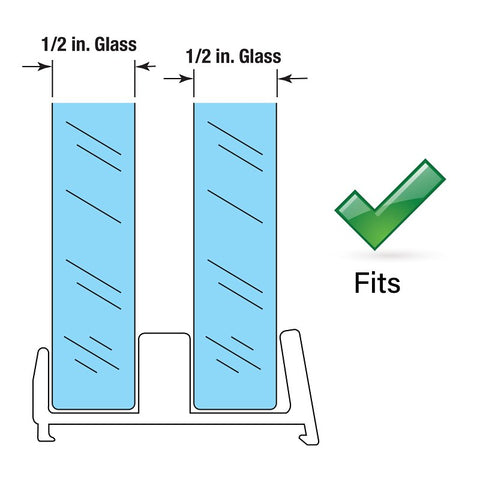 Prime-Line M 6111 Sliding Shower Door Bottom Guide, Acrylic, Clear, For: 1/2 in Thick Panels, Pack of 6