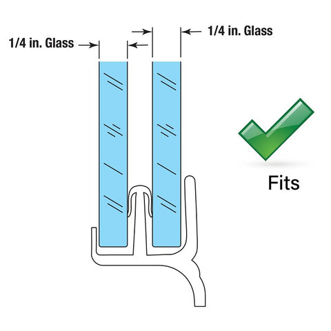 Prime-Line M 6144 Tub Enclosure Bottom Guide, Frameless, Snap-In, Vinyl, Clear, For: Frameless Glass Shower Doors