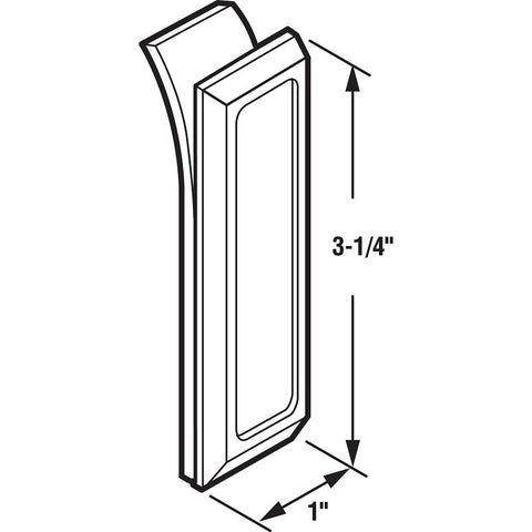 Prime-Line M 6102 Medicine Cabinet Pull, 3-1/4 in L Handle, Acrylic