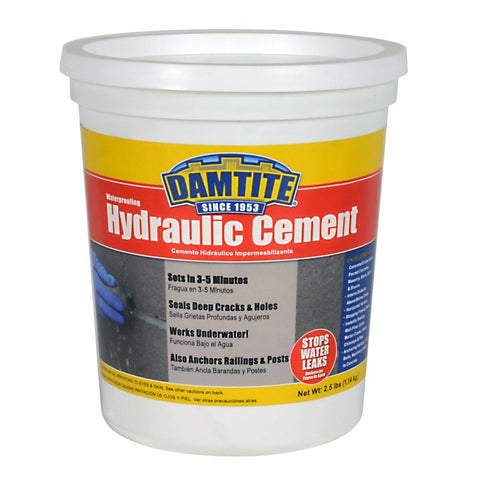 Damtite 07031 Hydraulic Cement, Powder, 2.5 lb Pail