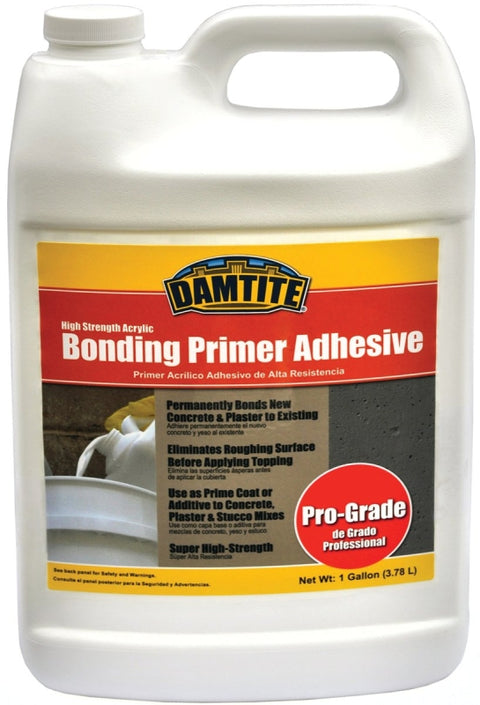 Damtite 05610 Primer Adhesive, Liquid, White, 1 gal Bottle, Pack of 4