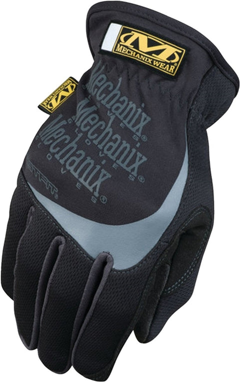 Mechanix Wear MFF-05-009 General-Purpose Work Gloves, M, Elastic Cuff, Keystone Thumb, 9 in L, Black