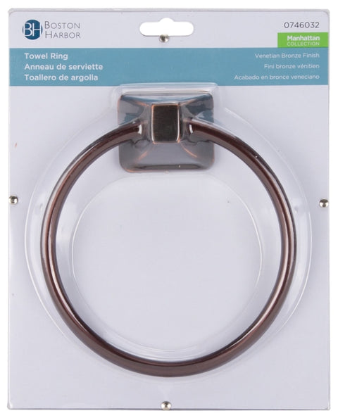 Boston Harbor 3660-35-07-SOU Towel Ring, 5-7/8 in Dia Ring, Wall Mounting