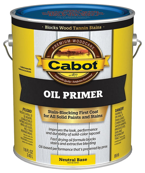 Cabot Problem-Solver 140.0008516.007 Exterior Primer, Flat, Neutral, 1 gal, Pack of 4