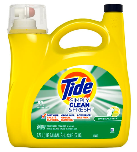 Tide Simply Clean and Fresh Series 80795533 High-Efficiency Laundry Detergent, 117 fl-oz Bottle, Liquid, Daybreak Fresh, Pack of 4