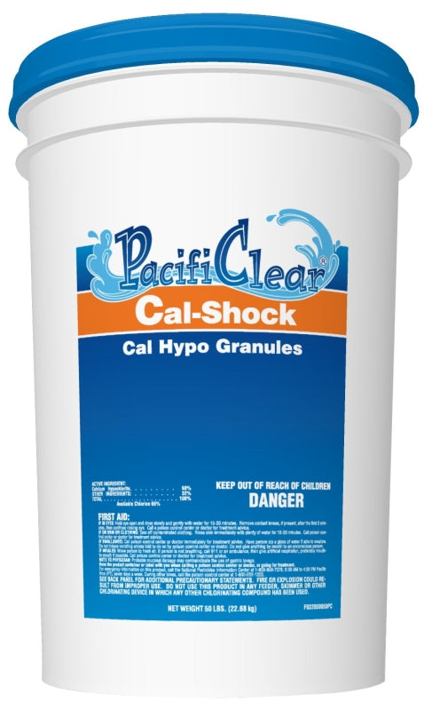 PacifiClear F022050050PC Cal-Shock Pool Chemical, 50 lb Pail, Granular