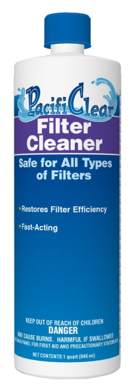 PacifiClear F075001012PC Filter Cleaner and Degreaser, 1 qt Bottle, Liquid