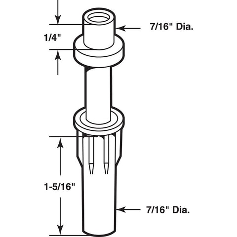 Prime-Line N 6701 Door Pivot and Guide, Plastic, Top