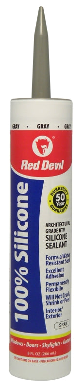 Red Devil Shell Box Red Devil 081650 Silicone Sealant, Gray, -60 to 400 deg F, 9 fl-oz Car ...