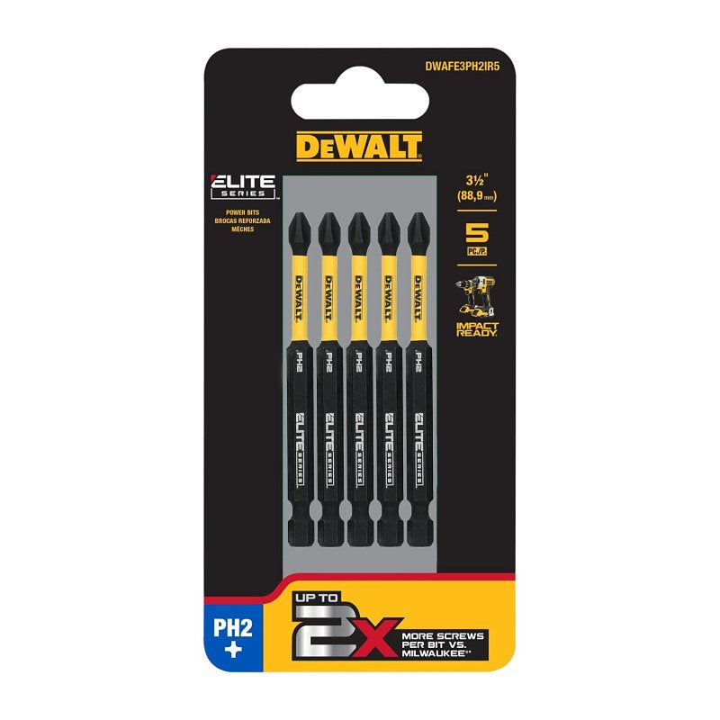 Phillips Shell DEWALT FLEXTORQ DWAF3PH2IR5 Impact Screwdriver Bit, #2 Drive, Phillips ...