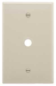 Eaton Wiring Devices PJ11LA Wallplate, 4.87 in L, 3.12 in W, 1 -Gang, 1 -Port, Polycarbonate, Light Almond