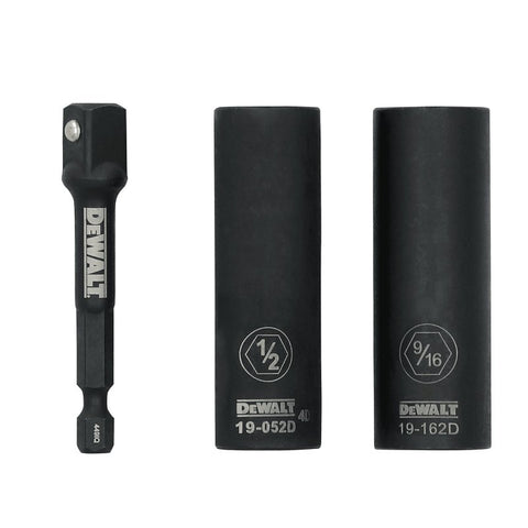 DEWALT DWAFSFSET3 6-Point Impact Socket Set, Steel, Manganese Phosphate-Coated