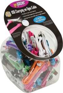 GetPower CWP-USBBOWL-MUC Charging and Sync Cable, Micro-USB, Assorted, 3 ft L