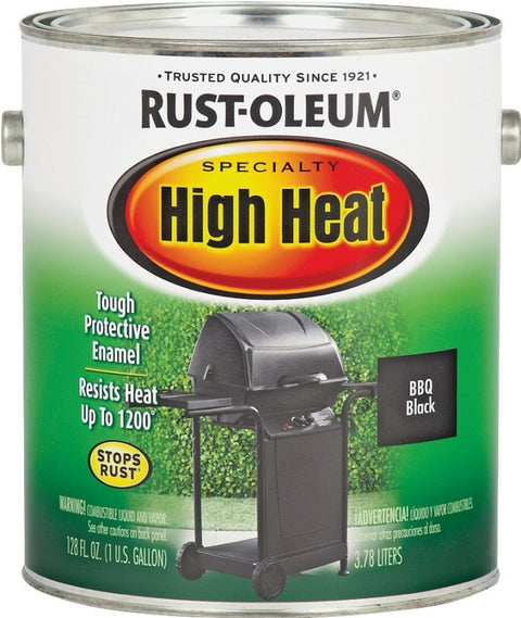 Rust-Oleum 237543 High Heat Paint, Flat, Black, 1 gal, Can, Pack of 2