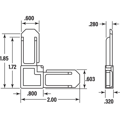 Prime-Line PL 14286 Square Cut Screen Frame Corner, Plastic, White, For: PL14080 Screen Frame