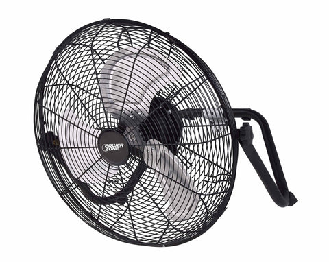 PowerZone LF-20 Floor Fan, 120 VAC, 20 in Dia Blade, 3-Blade, 3-Speed, 360 deg Rotating, Black
