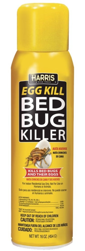 Harris EGG-16 Bed Bug Killer, Liquid, Spray Application, 16 oz, Compositions: d-Phenothrin