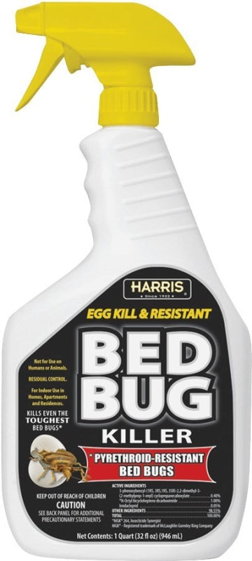Harris BLKBB-32 Bed Bug Killer, Liquid, Spray Application, 32 oz, Sweet, Clear/White