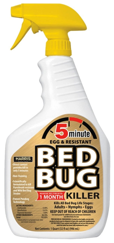 Harris GOLDBB-32 Bed Bug Killer, Liquid, Spray Application, 32 oz, White