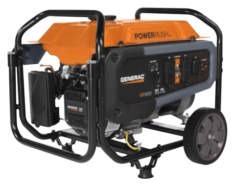 Generac GP Series 7721 Portable Generator, 30 A, 120 V, Oil, 3.7 gal Tank, 10.5 hr Run Time, Recoil Start