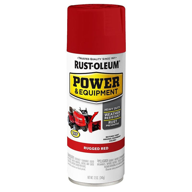 Rust-Oleum 395420 Power and Equipment Paint, Rugged Red, 12 oz – Shell ...