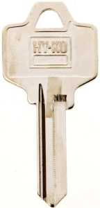 Hy-Ko 11010NA25 Key Blank, Brass, Nickel, For: National Cabinet, House Locks and Padlocks, Pack of 10