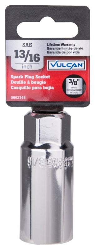 Vulcan MT6497317 Drive Socket, 13/16 in Socket, 3/8 in Drive, 6-Point, Chrome Vanadium Steel, Chrome