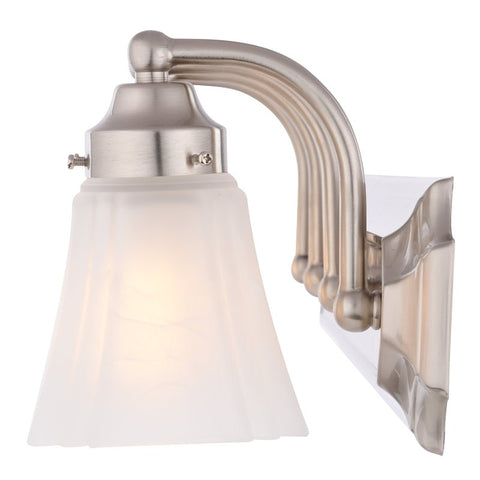Boston Harbor RF-V-042-BN Vanity Light Fixture, 60 W, 4-Lamp, A19 or CFL Lamp, Steel Fixture, Brushed Nickel Fixture