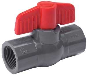 B & K 107-108 Ball Valve, Gray, 2 in Connection, FPT x FPT, 150 psi Pressure, PVC Body