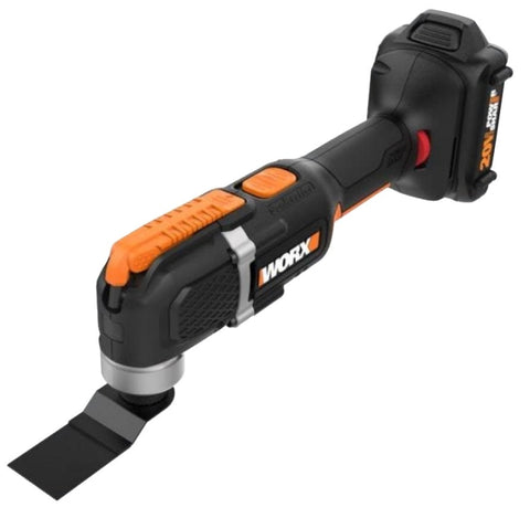 Worx WX696L Oscillating Multi-Tool, Battery Included, 20 V, 1.5 Ah, 5000 rpm OPM, 3.6 deg Oscillating