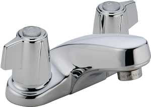 Delta Classic Series 2500LF Bathroom Faucet, 7 in L, 3-1/4 in H, Rigid Spout, Chrome Plated, 1-11/16 in Plate Size
