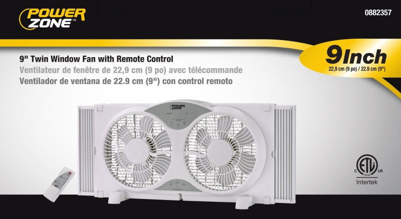 PowerZone BP2-9A Reversible Fan, 120 V, 9 in Dia Blade, 12-Blade