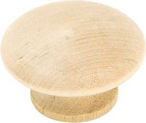 Amerock Allison Value Series BP813WD Cabinet Knob, 7/8 in Projection, Traditional, 1-1/2 in, Wood