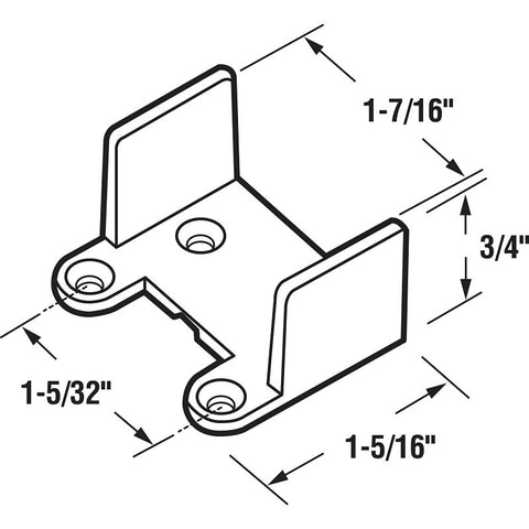 Prime-Line N 6565 Door Guide, Plastic, White, Floor Mounting