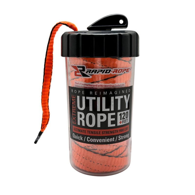 Rapid Rope RRCO6010 Rapid Rope Canister with Cutter, Shatterproof, Ora ...