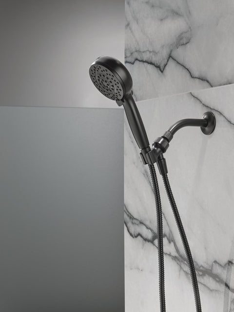 Delta 75719BL Hand Shower with Cleaning Spray, 1/2 in Connection, 1.75 gpm, 6-Spray Function, Metal, Matte Black