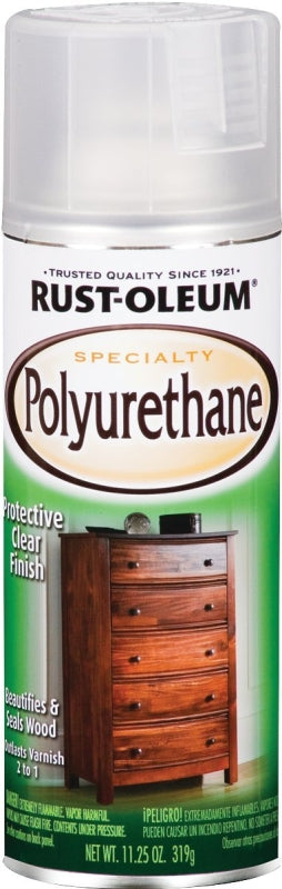 Rust-Oleum SPECIALTY 7871-830 Polyurethane, Semi-Gloss, Liquid, Clear, 11.25 oz, Aerosol Can