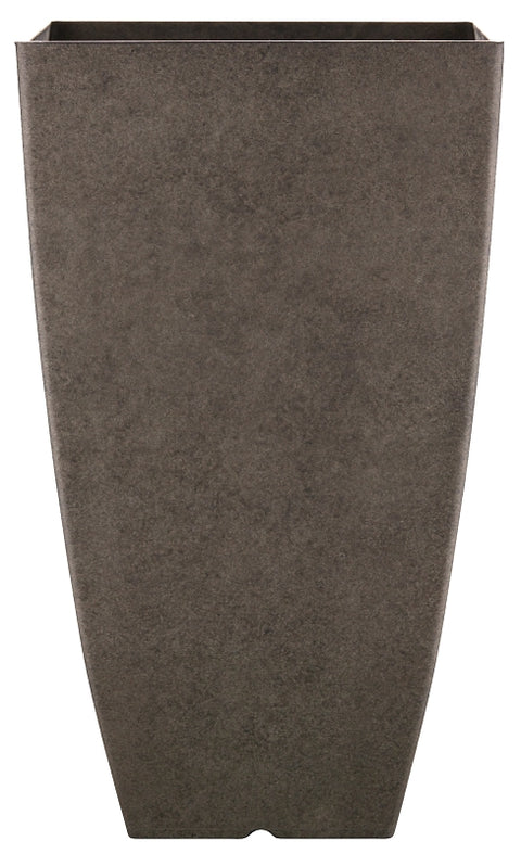 Southern Patio HDR-091691 Newland Planter, 21 in H, Square, Plastic/Resin, Gray, Stone Aesthetic