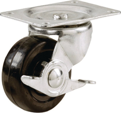 Shepherd Hardware 9510 Swivel Caster, 2-13/16 x 3-7/8 in Plate, 4 in L x 2.8 in W x 3 in H Dimensions, 1-1/8 in W Wheel