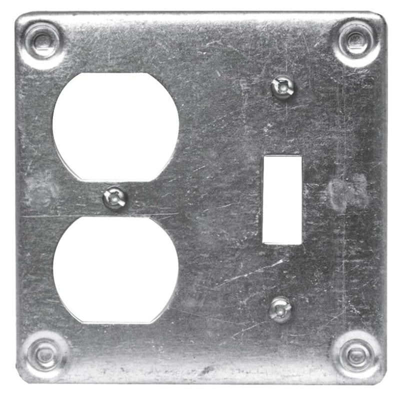 HUBBELL 8375BAR Device Box Cover, 4 in L, 4 in W, Square, Metal – Shell ...