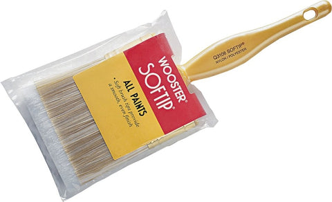 Wooster Softip Q3108-1 Paint Brush, 1 in W, Flat Brush, 2-1/8 in L Bristle, Polyester Bristle