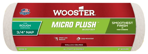 Wooster R249-9 Roller Cover, 3/4 in Thick Nap, Microfiber Cover, Green