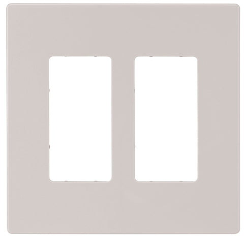 Eaton Cooper Wiring PJ PJS262W Wallplate, 4.87 in L, 4.94 in W, 2 -Gang, Polycarbonate, White, High-Gloss