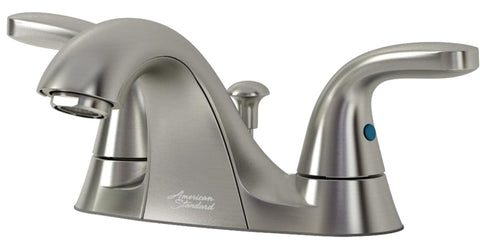 American Standard Cadet Suite 9091201.295 Series Centerset Bath Faucet, Low Arc Spout, Brushed Nickel, 4-5/16 in, Metal