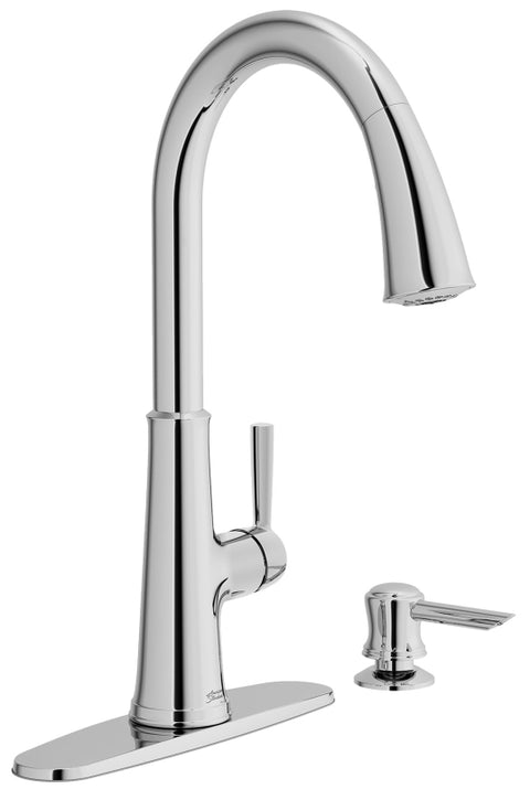 American Standard Maven 9319300.002 Series Pull-Down Kitchen Faucet with Soap Dispenser, 8-5/8 in, Chrome Plated, Metal