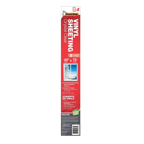 Frost King V4825/8B Sheet, 48 in W, 8 mil Thick, Plastic, Crystal Clear