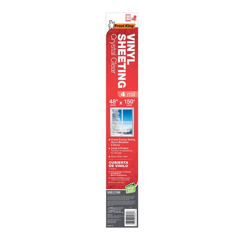 Frost King V4850/4B Sheet, 48 in W, 4 mil Thick, Plastic, Crystal Clear