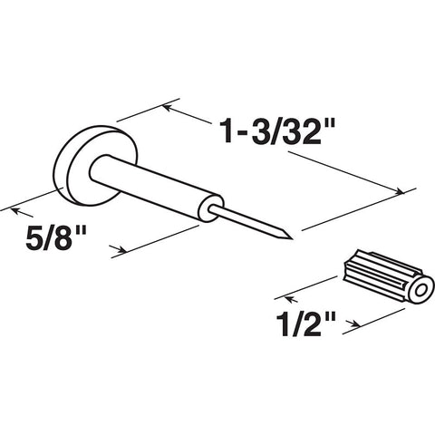 Prime-Line L 5775 Retainer Pin Set, Plastic/Steel