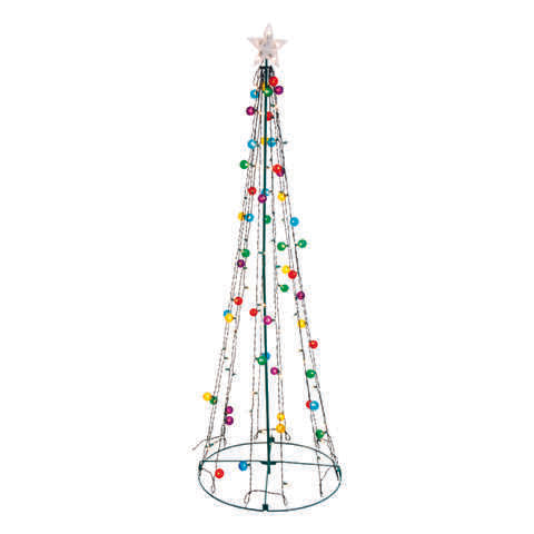 Raised String Tree Sienna Incandescent Multi Twinkling String Tree 6.5 ft. Yard Decor ...